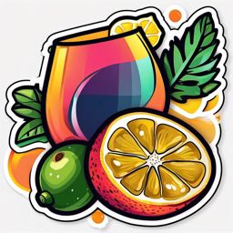 Passion Fruit Paloma sticker- Tequila, passion fruit juice, grapefruit soda, and lime, creating a vibrant and tropical Paloma variation., , color sticker vector art