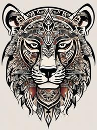 aztec jaguar tattoo  simple vector color tattoo