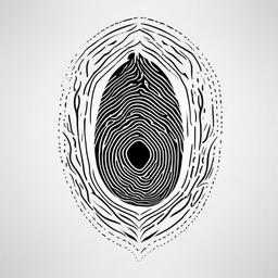 Tattoo with Fingerprint - Tattoo with fingerprint design.  simple vector tattoo,minimalist,white background