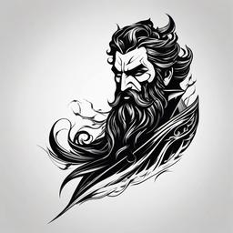 hades poseidon tattoo  simple tattoo,minimalist,white background