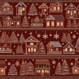 Cozy Holiday Cabin Christmas Wallpaper intricate details, patterns, wallpaper photo