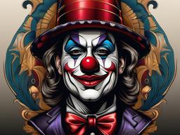 clown chicano  simple vector color tattoo
