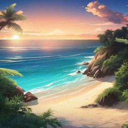 Beach background - anime beach background  