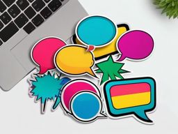 Pop art speech bubble sticker- Colorful and expressive, , sticker vector art, minimalist design