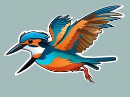 Kingfisher clipart - Colorful bird known for rapid dives while flying, ,color clipart vector style