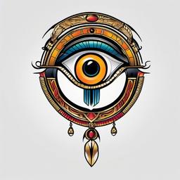 egyptian eye tattoo design  simple color tattoo,minimal,white background