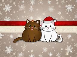 Christmas Wallpaper With Cats  