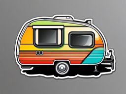 Caravan Trailer Sticker - Mobile living, ,vector color sticker art,minimal