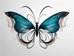 Infinity butterfly, where the wings form the eternal symbol, symbolizing transformation and everlasting beauty.  colored tattoo style, minimalist, white background