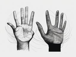 drawing of hands holding something  minimal rough scribbles,doodles,black and white