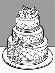 Cake Coloring Pages - Hazelnut cake with chocolate filling  simple coloring pages