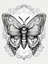 Cute Moth Tattoo - Keep it adorable with a cute and charming moth tattoo design for a whimsical and endearing look.  simple vector color tattoo, minimal, white background