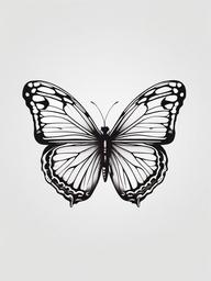 butterfly hip tattoo designs  simple color tattoo, minimal, white background