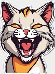 Grinning Cat Emoji Sticker - Playful feline charm, , sticker vector art, minimalist design