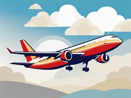 airplane clipart - a flying and airborne airplane soaring high. 