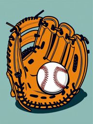 Baseball Glove Clipart - A baseball glove waiting for a catch.  color vector clipart, minimal style