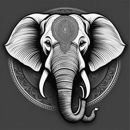 elephant clipart black and white - showcasing its majestic presence. 