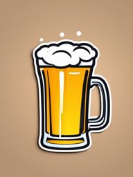 Beer Mug Emoji Sticker - Casual toast, , sticker vector art, minimalist design