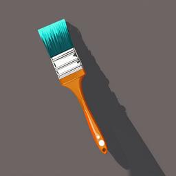 Paint Brush clipart - old wooden paintbrush with dried paint  color,minimalist,vector clipart