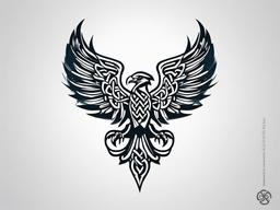 celtic eagle tattoo designs  simple color tattoo,minimal,white background