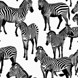 Zebra Clip Art - Zebra with bold black and white stripes,  color vector clipart, minimal style