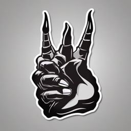 Rock horns hand gesture sticker- Metal and hardcore, , sticker vector art, minimalist design