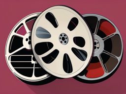 Film reel clipart - Film reel for movies and entertainment,  color clipart, vector art