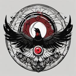 crow sharingan tattoo  simple vector color tattoo