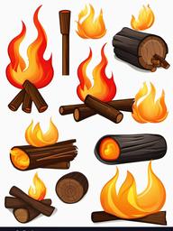 Flame clipart - campfire with flames  vector clipart