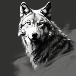 drawing of a wolf in cliffside  minimal rough sketch scribbles,doodles,black and white