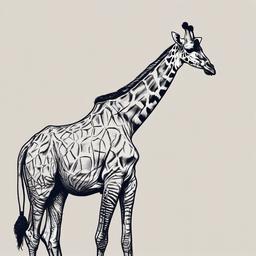 drawing of a tall giraffe  minimal rough sketch scribbles,doodles,black and white