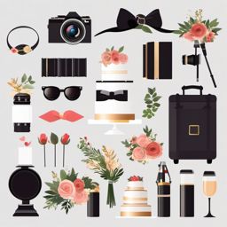 Wedding Photography clipart - Capturing wedding memories, ,vector color clipart,minimal