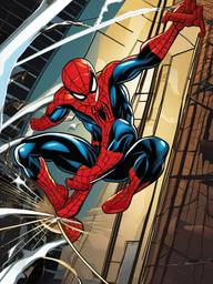 Spiderman clipart - Spiderman in action fighting a villain  