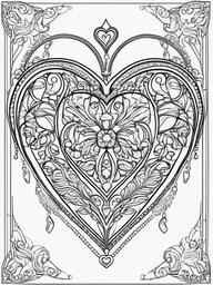 Heart Necklace Coloring Pages - Elegant Heart-Shaped Necklace Designs  minimal black outline printable sheet, coloring page