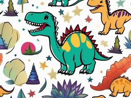 Dinosaur Glitter Tattoos - Add a touch of sparkle with glittery dinosaur-themed temporary tattoos.  simple vector color tattoo,minimal,white background