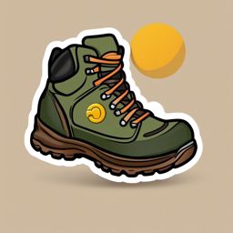 Hiking Boot and Wildlife Track Emoji Sticker - Tracking wildlife on hikes, , sticker vector art, minimalist design