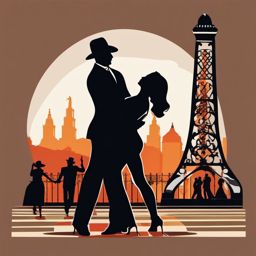 Buenos Aires clipart - Obelisco and Tango dancers in Argentina,  color clipart, vector art