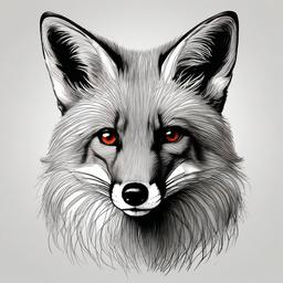 drawing of a red fox  minimal rough sketch scribbles,doodles,black and white