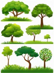 Tree in Clipart,Designing an eco-friendly banner  simple, 2d flat