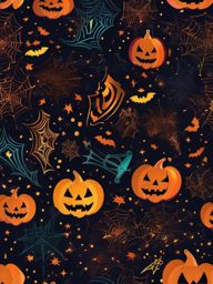 Halloween Backgrounds - Eerie Ghostly Apparitions in the Dark wallpaper splash art, vibrant colors, intricate patterns