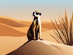 Meerkat clipart - Small, social mongoose in arid regions, ,vector color clipart,minimal