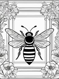 Bumble Bee Coloring Pages - Bumble Bee with a queen bee  simple coloring pages