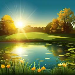 Sunlight clipart - sunlight reflecting off a pond  