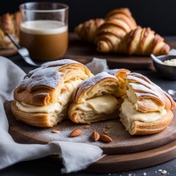 layers of flaky pastry and sweet almond cream in a classic almond croissant. 