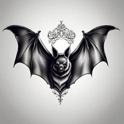Small Bat Tattoo Designs-Delicate and subtle bat tattoo designs, perfect for those seeking a small and charming ink.  simple color tattoo,white background