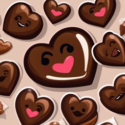 Heart Eyes and Chocolate Emoji Sticker - Sweet affection with a dash of chocolate, , sticker vector art, minimalist design