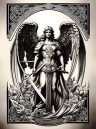 st. michael tattoo, honoring the archangel known for protection and courage. 