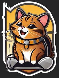 Cat cartoon - independent animal that helps keep pests away  cartoon sticker style