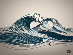 3 Wave Tattoo - Depicts three waves, embodying balance and harmony in its simplicity.  simple tattoo design