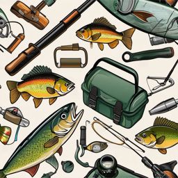 Fishing Tackle clipart - An assortment of fishing tackle and gear., ,vector color clipart,minimal